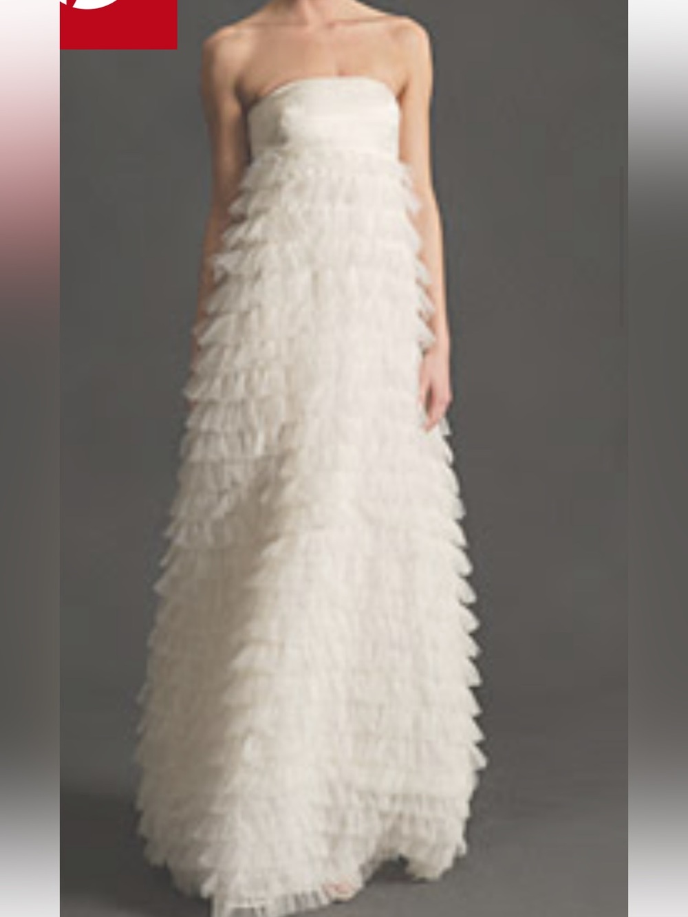 J. Crew Ivory Strapless Ruffled A-Line Wedding Dress